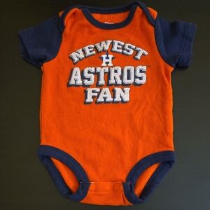 Orange and Blue Newest Astros Fan Kids One Piece 0-3 Months